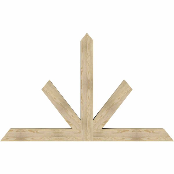 Ekena Millwork Saratoga Rough Sawn Timber Gable Bracket, Douglas Fir, 84"W x 53"H x 6"D x 6"F, 15/12 Pitch GBW084X53X0606SAR00RDF - main